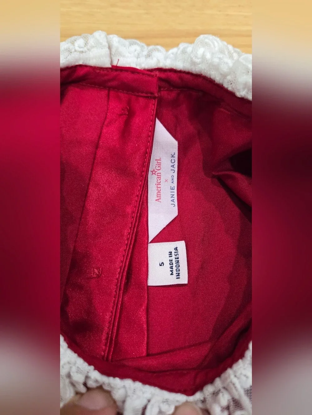 Janie and Jack X American Girl Red Dress with White Trim SIZE 5